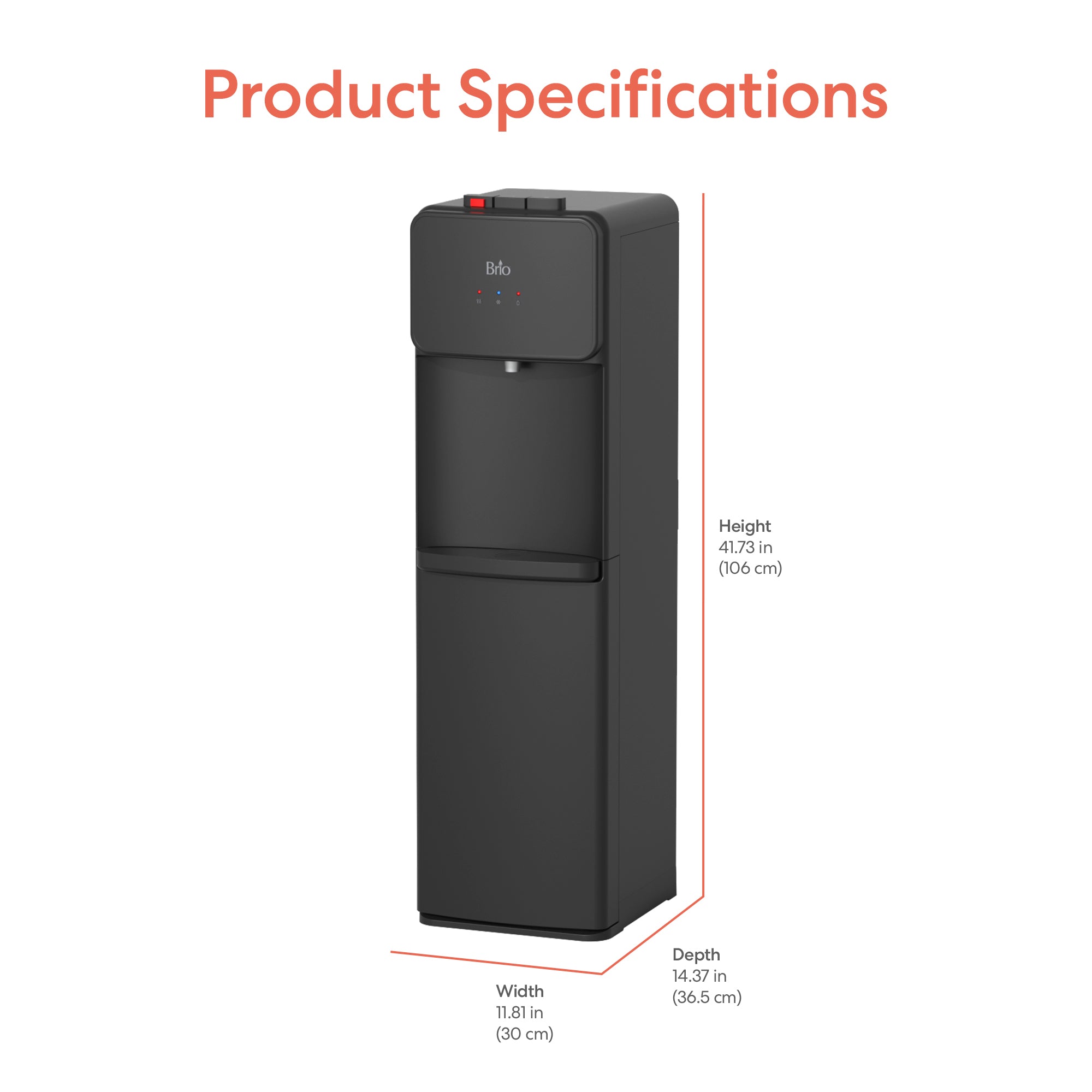 Brio 130 Series Bottom Load Water Cooler Black| Brio
