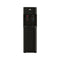 The Black Bottom Load Water Dispenser - 300 Series stands upright on a white background, featuring two spouts—one for hot water marked red and one for cold marked blue—as well as a child safety lock for added protection.