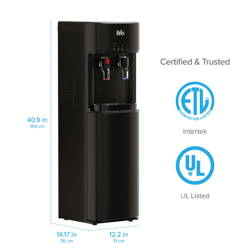 Brio 300 Series Black Bottom Load Water Cooler