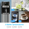 A Bottom Load Water Dispenser - Model 420 fills a glass while nearby are images labeled Cold, Room, and Hot—a chilled drink with ice, a glass of water, and a steaming cup of coffee. Text: 3 Water Temperatures: Cold, Room, Hot. This stainless steel Model 420 provides your choice of refreshing cold water, soothing hot beverages, or room temperature hydration.