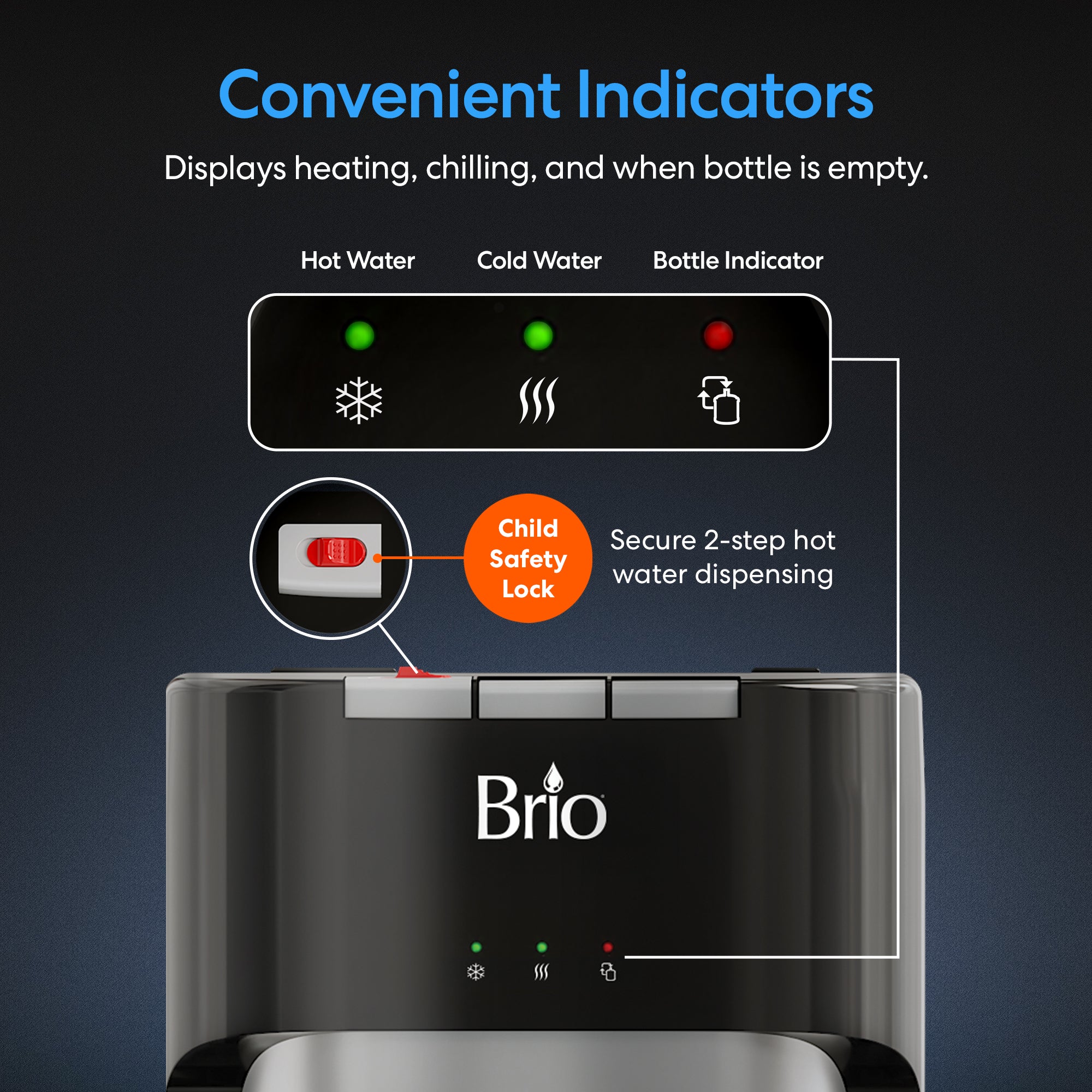 420 Series Bottom Load Water Cooler With Hot Water | Brio