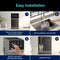 Four-step guide showing how to use the Reverse Osmosis Sparkling Countertop Water Dispenser - Q60: set the Q60 on your countertop, fill its tank at the sink, choose your dispense and sparkling water settings on the intuitive touchscreen, and fill your glass with pure, refreshing water. Text highlights simple installation and advanced 4-stage filtration for exceptional hydration.