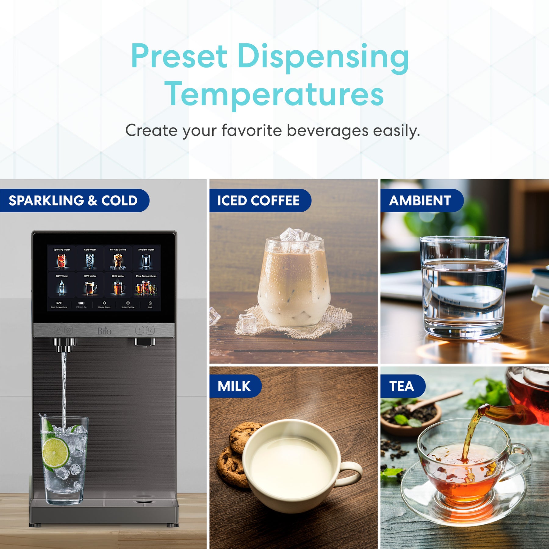 Brio Q60 4-Stage RO Sparkling Countertop Water Dispenser