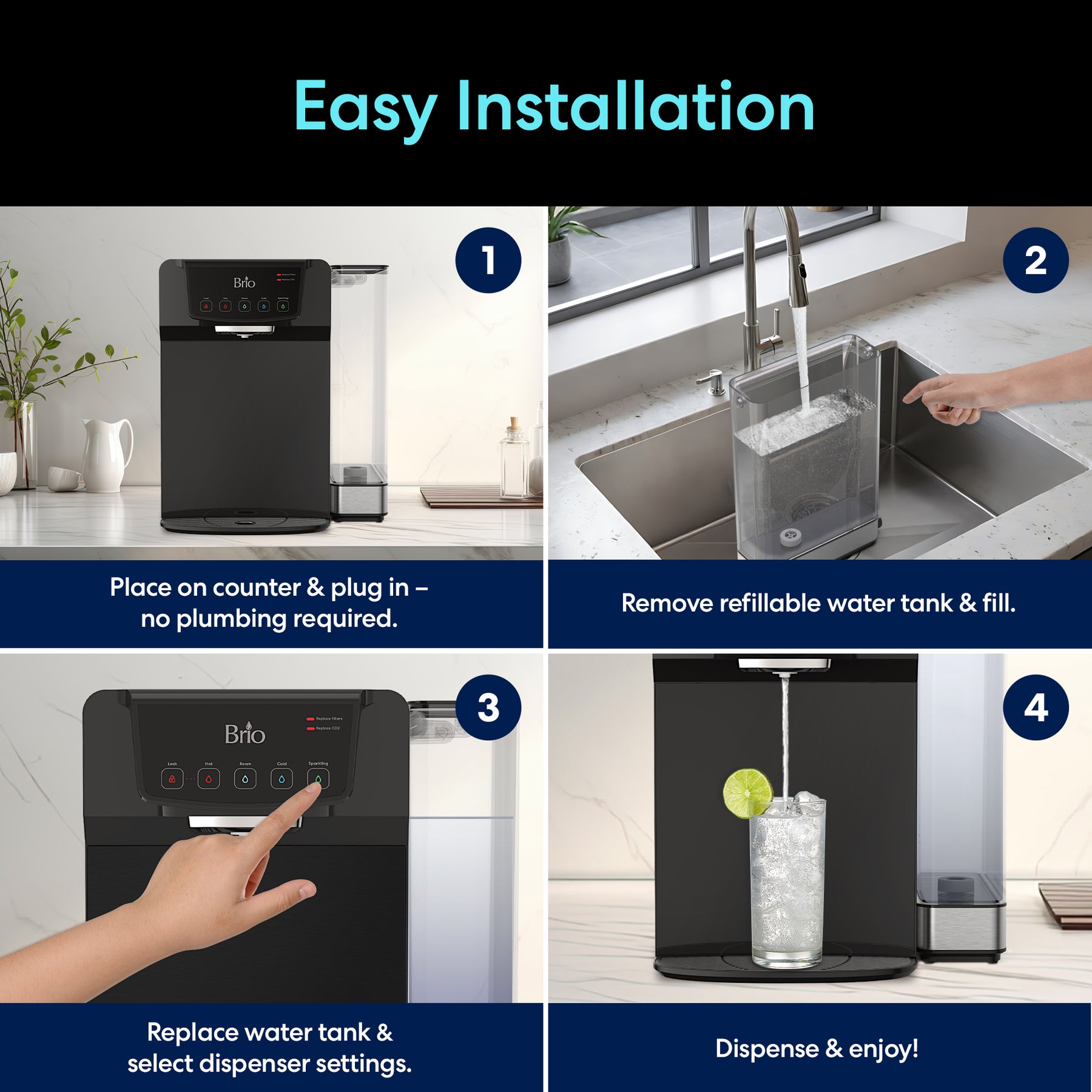 Brio 630 2-Stage Sparkling Countertop Water Dispenser