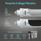 Infographic of the 2-Stage Sparkling Countertop Water Dispenser - 630 Series: Stage 1 sediment filter, Stage 2 carbon block filter remove chlorine, benzene, formaldehyde, and dirt. Includes icons and a refillable 5L tank.