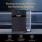 A black 3-Stage Reverse Osmosis Countertop Water Dispenser - 630 Series with a refillable 5L tank stands on a kitchen counter. Text reads Reverse Osmosis Filtration No Plumbing Required. Icons highlight filtration, tri-temperature dispensing, and UV self-cleaning features.
