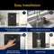Four-step installation guide for the 3-Stage Reverse Osmosis Countertop Water Dispenser - 630 Series: set the unit on your countertop and plug it in, fill the refillable 5L tank at your sink, reattach the tank and choose your preferred settings—including UV self-cleaning—then dispense refreshing water into a glass with lime slices.