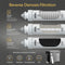 Three filter cartridges—Sediment, Reverse Osmosis, and Carbon Block—each clearly labeled with detailed descriptions and stage numbers, are presented next to the 3-Stage Reverse Osmosis Countertop Water Dispenser - 630 Series. At the bottom, icons indicate removal of contaminants such as chlorine, benzene, and dirt. The system is equipped with a convenient refillable 5L tank and efficient UV self-cleaning for added peace of mind.