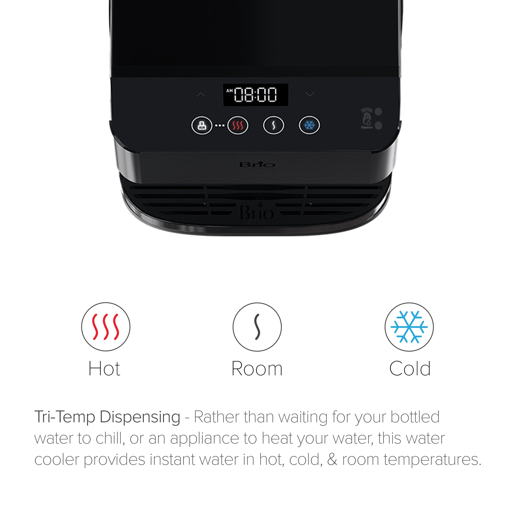 Brio Moderna Touchless 3-Stage Black Stainless Countertop Water Cooler