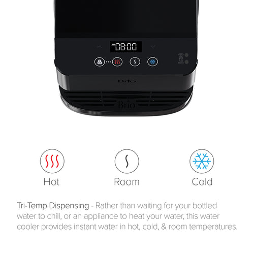 Brio Moderna Enfriador de agua filtrado para encimera sin contacto, acero inoxidable negro