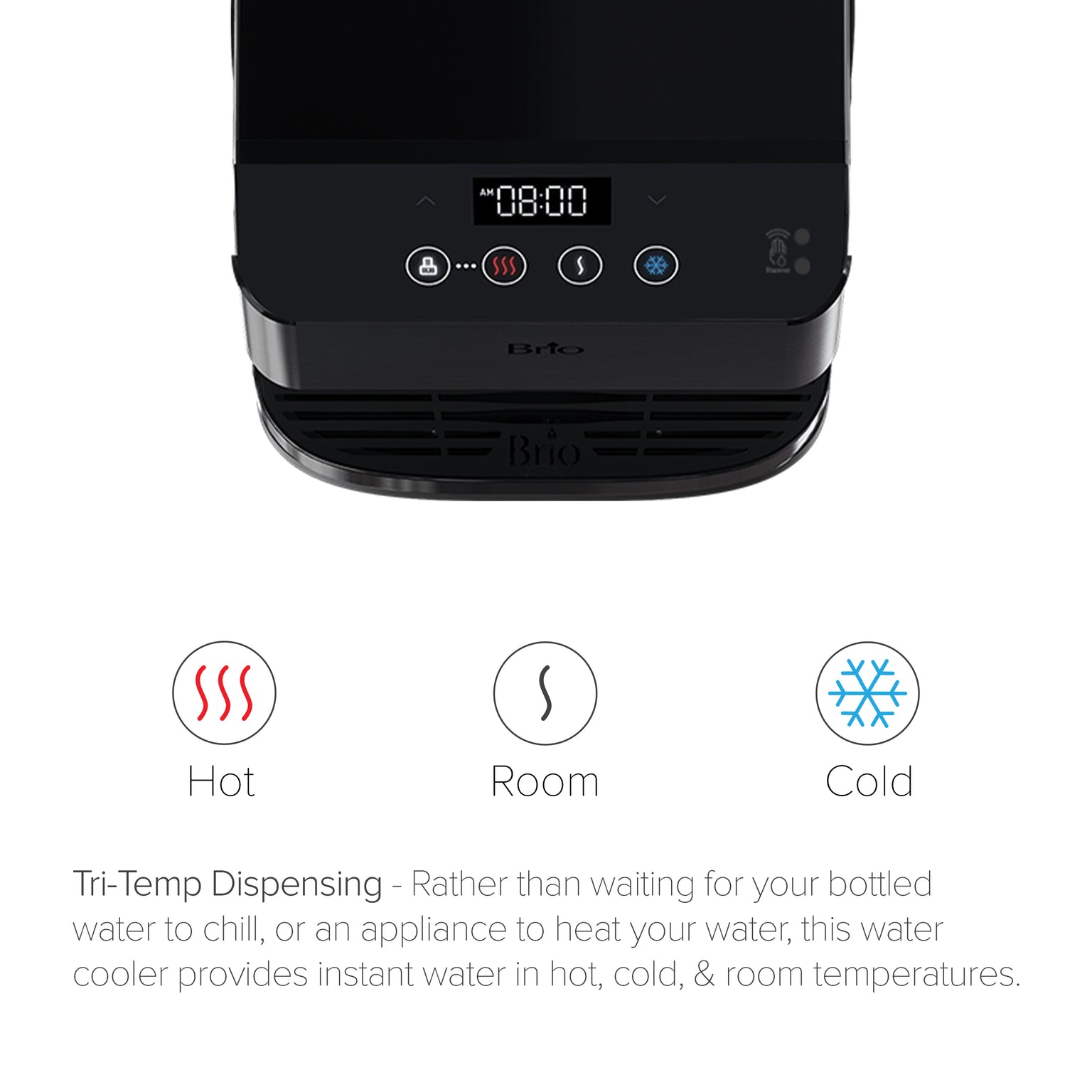 Brio Moderna Touchless Countertop Filtered Water Cooler Black Stainles