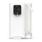 The 2-Stage Countertop Water Dispenser - SIMPL Series features a modern white design, digital display (3.0L), touchscreen controls, and a transparent refillable water tank with a white handle attached on the right side.