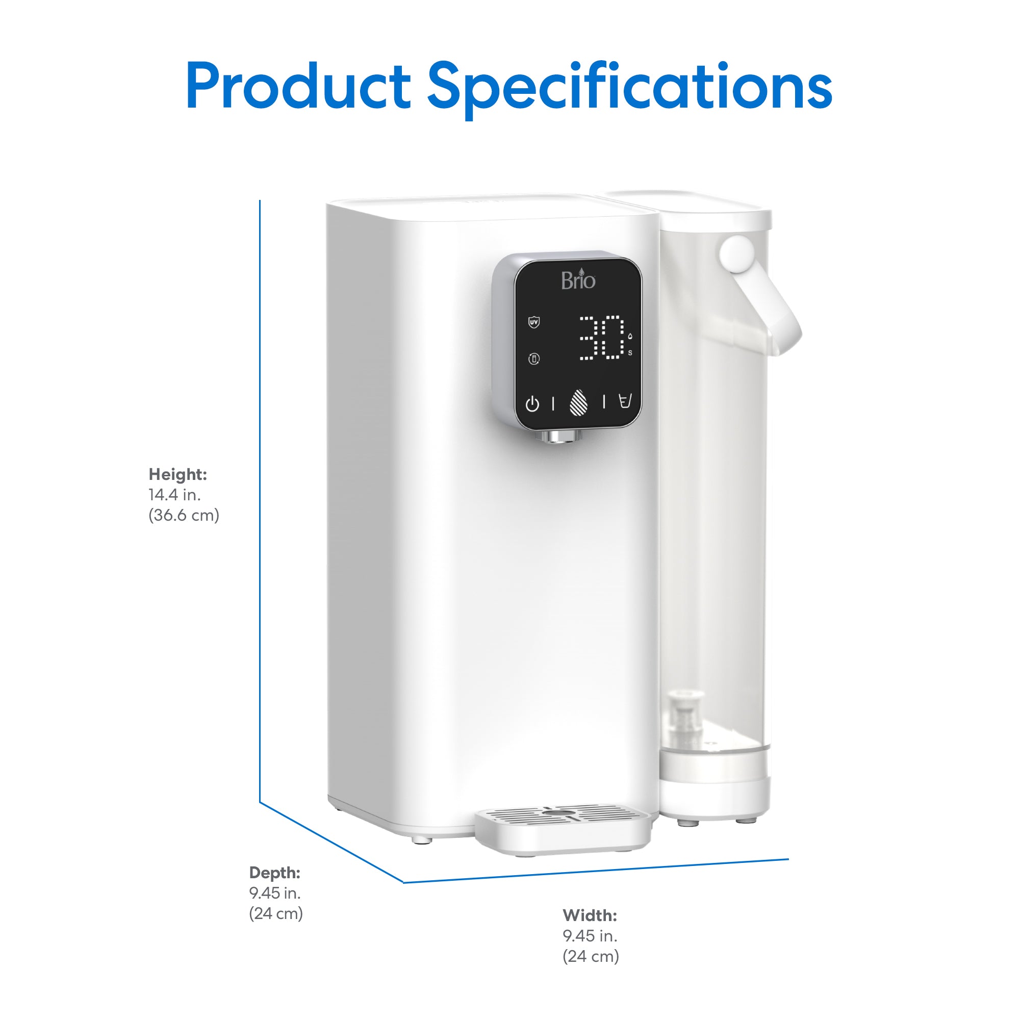 Countertop Filtered Water Dispenser | 2.5 Liter Refillable Tank