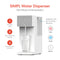 The SIMPL W3 Countertop 2-in-1 Mineralization Water Filter Dispenser features a digital display and offers hot, cold, or room temperature filtered water. Just fill the refillable tank, select your setting, and enjoy—no plumbing needed.