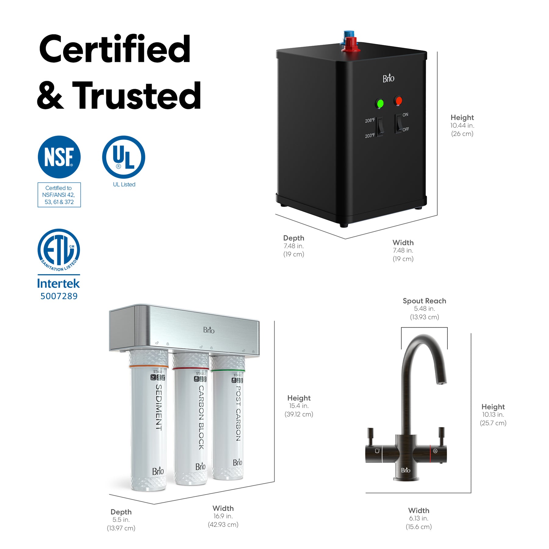 Brio 3-Stage Instant Hot Water Undersink Dispenser System – Oil-Rubbed Bronze