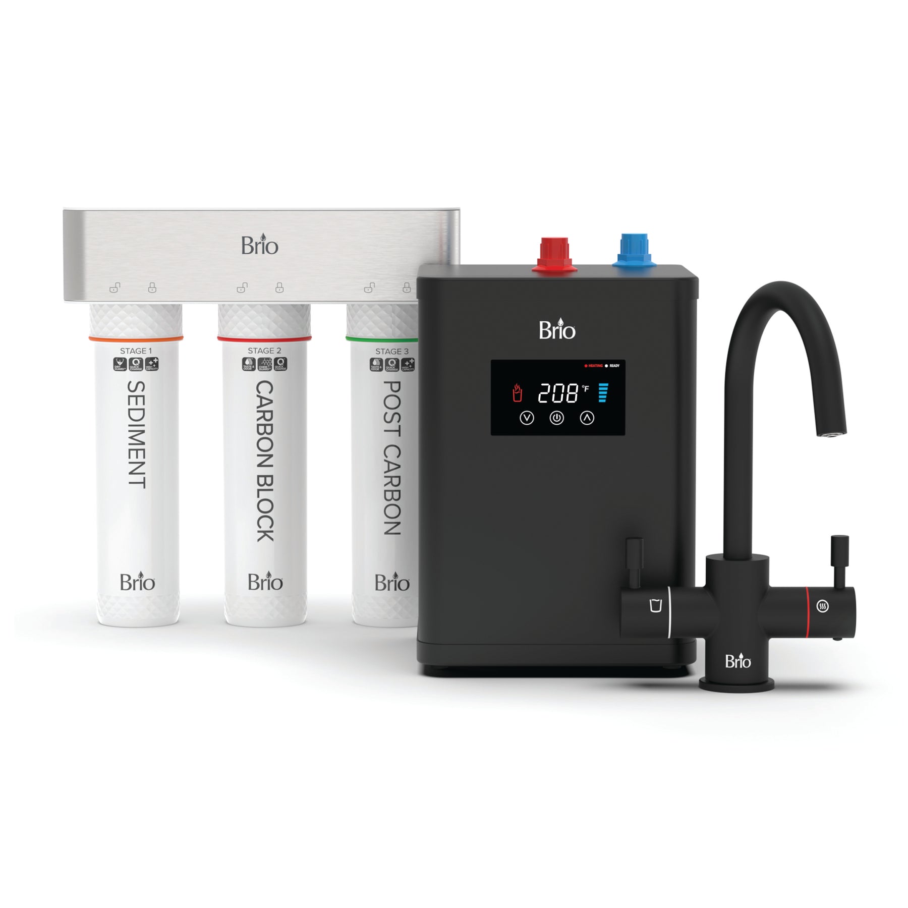 Brio 3-Stage Digital Instant Hot Water Undersink Dispenser System – Matte Black