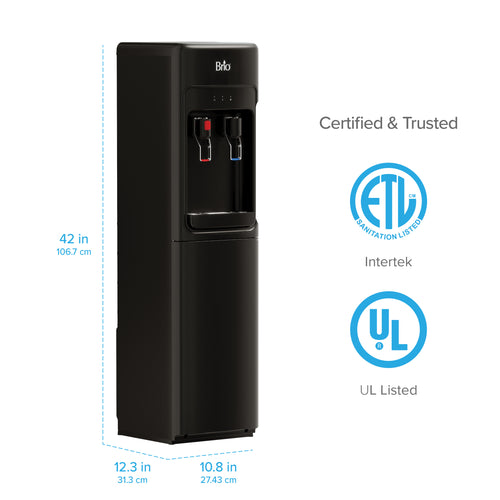 Brio 300 Slim Series 2-Stage Black Bottleless Water Cooler
