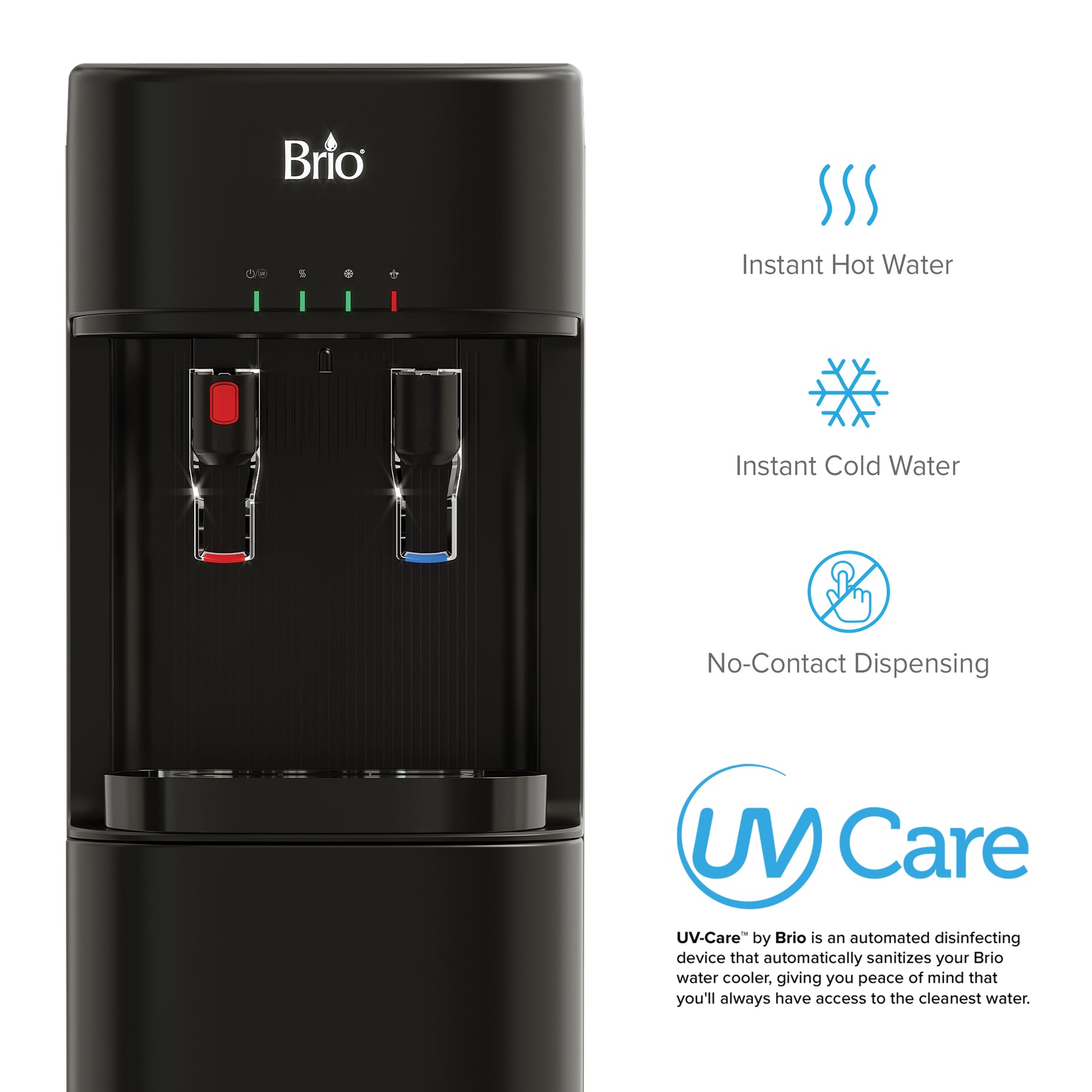 Brio 300 Series 4-Stage UF Black Bottleless Water Cooler