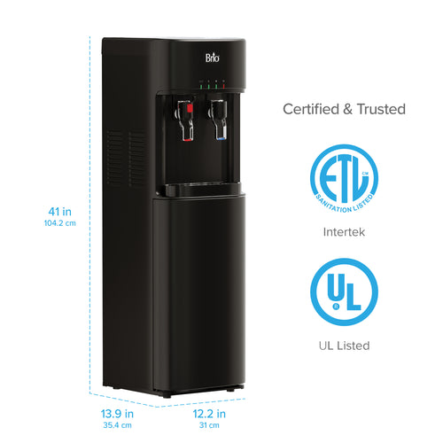 Brio 300 Series 4-Stage UF Black Bottleless Water Cooler