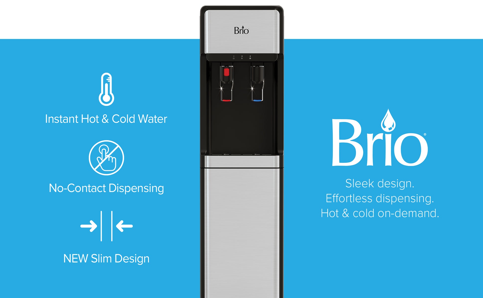 Brio 300 Slim Series 2Stage Stainless Steel Bottleless Water Cooler