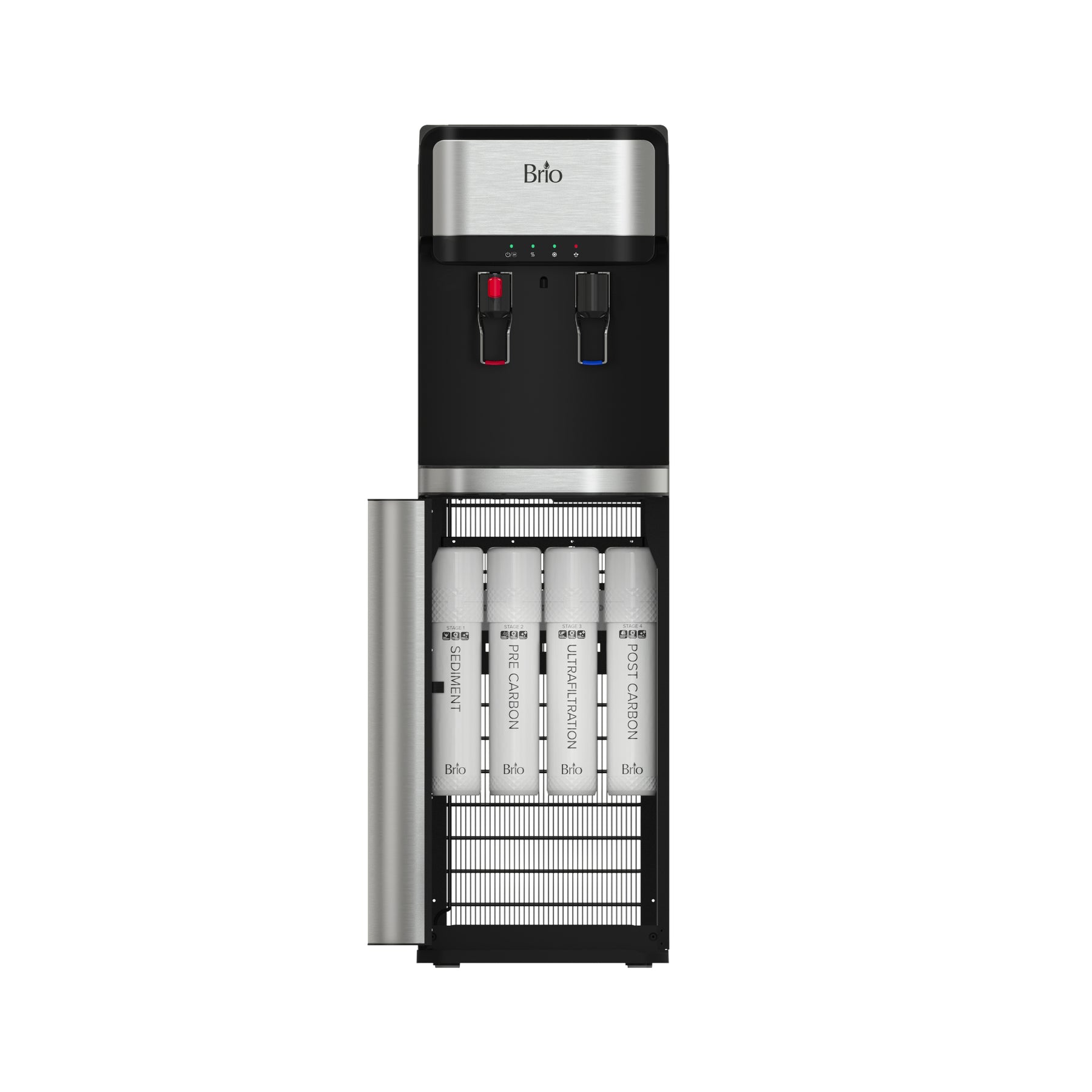 Enfriador de agua sin botella UF de 4 etapas serie Brio 300 de acero inoxidable
