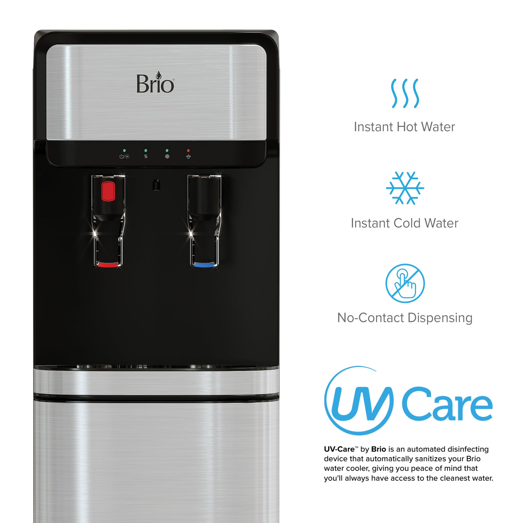 Enfriador de agua sin botella UF de 4 etapas serie Brio 300 de acero inoxidable