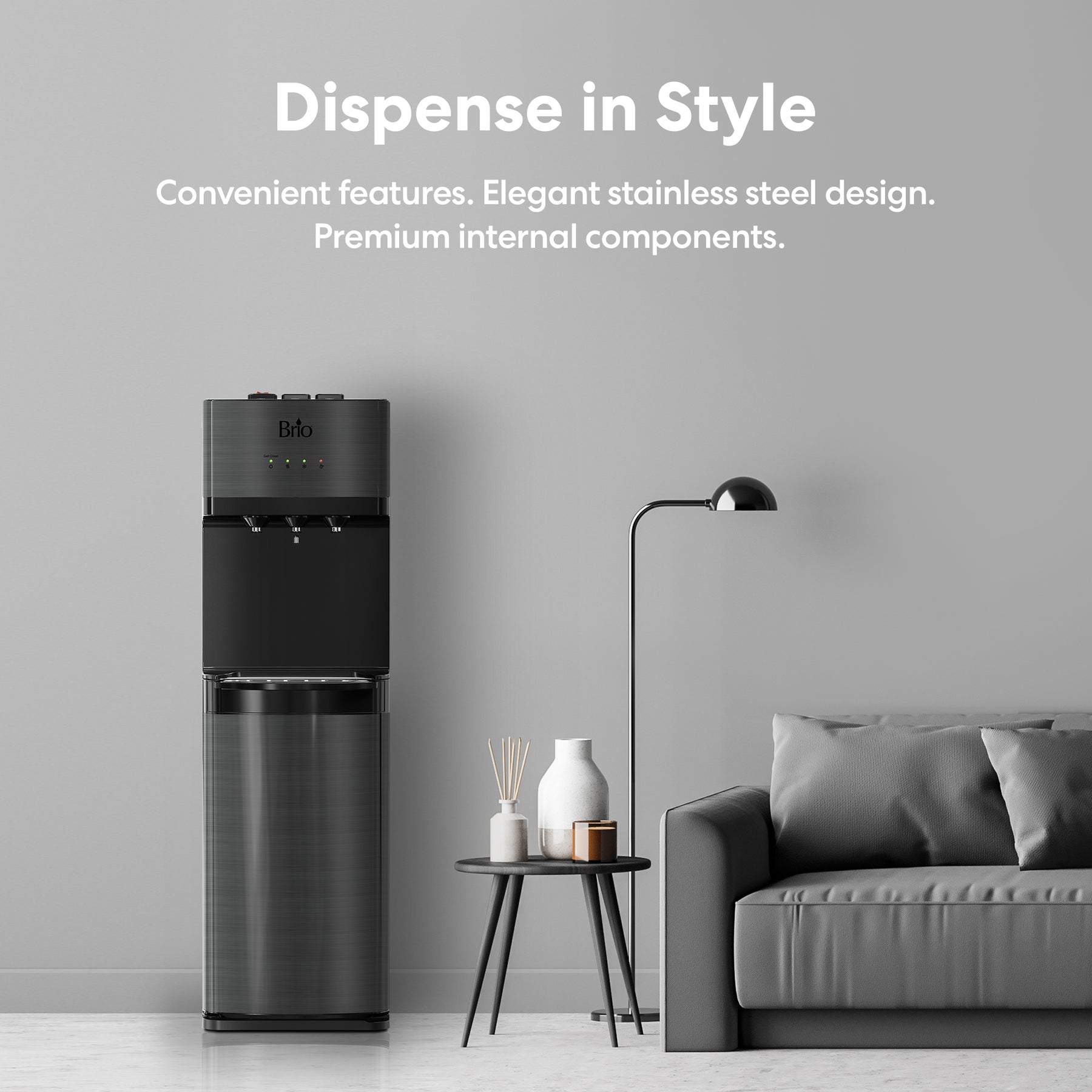 Brio 500 Series 4-Stage UF Black Stainless Bottleless Water Cooler