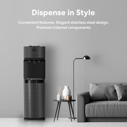 Brio 500 Series 4-Stage UF Bottleless Water Cooler Black Stainless