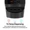Close-up of the Black Stainless Ultrafiltration Bottleless Water Dispenser - 520, featuring dedicated buttons for hot, ambient, and cold water. Icons and text highlight its Tri-Temp Dispensing for hot, cool, and cold water options, accompanied by a brief description below that underscores its advanced ultrafiltration technology for pure refreshment.