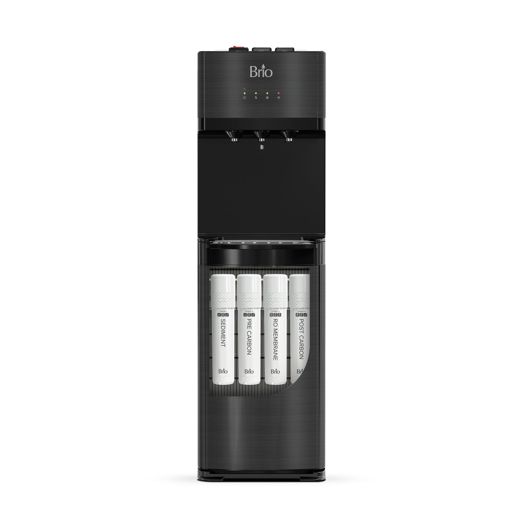 Brio 500 Series 4-Stage Reverse Osmosis Black Stainless Bottleless Water Cooler