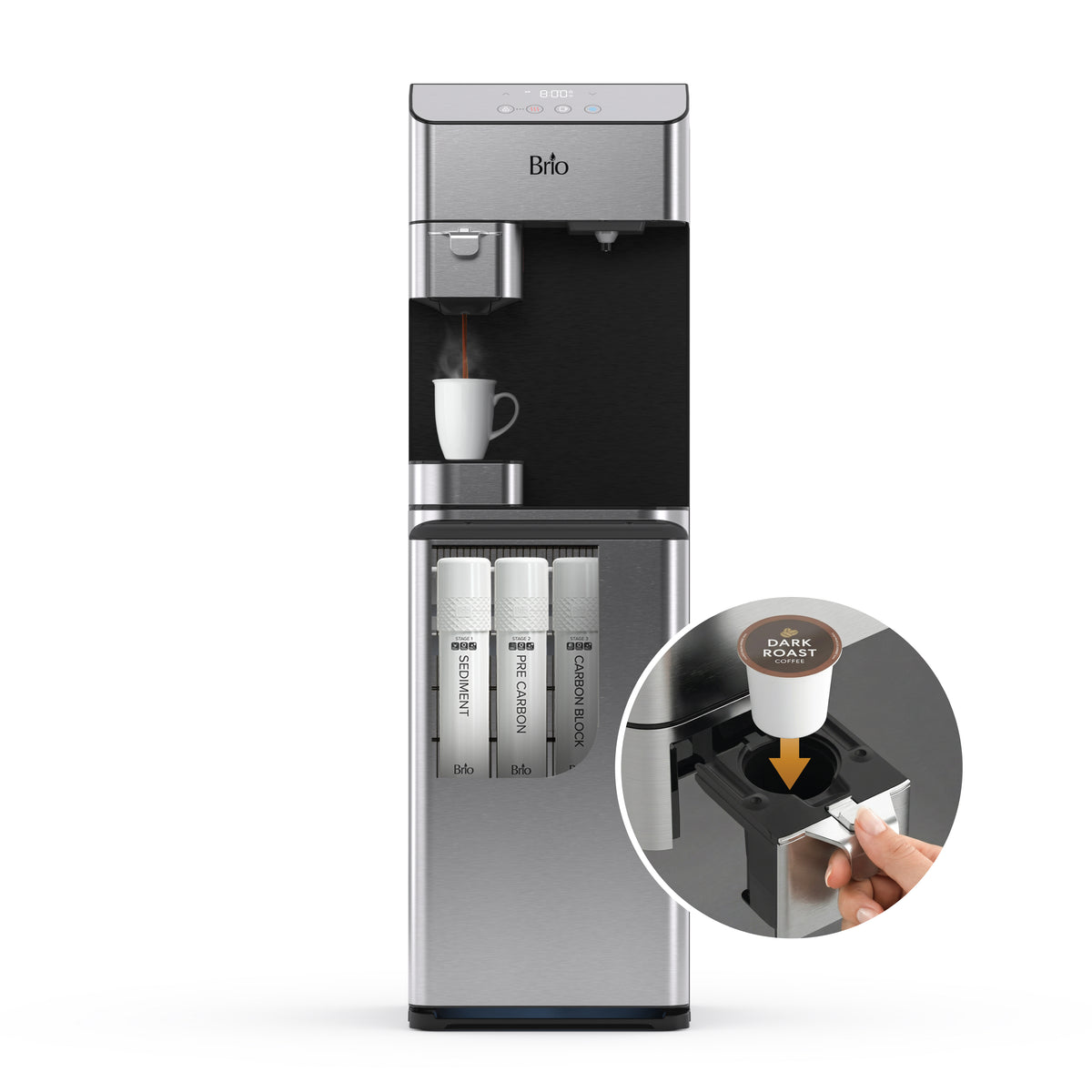 3 Stage Coffee Maker & Bottleless Water Filtration Dispenser Moderna 730