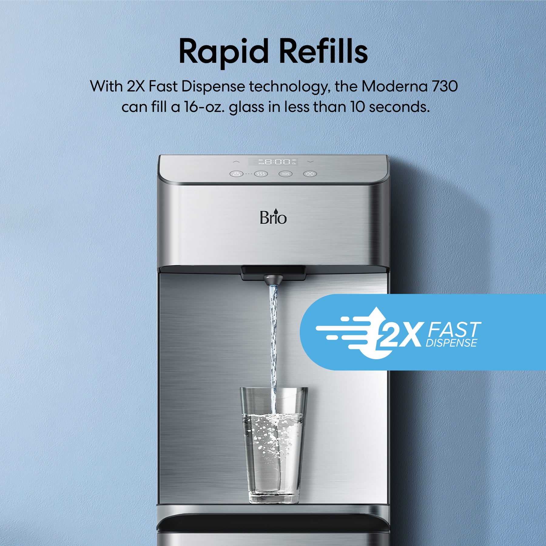 Enfriador de agua sin botella de ósmosis inversa de 4 etapas Brio Moderna serie 730