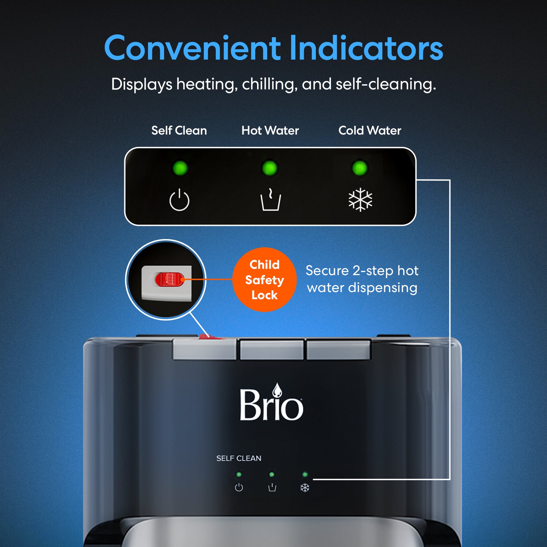 Brio 400 Series 4-Stage Reverse Osmosis Bottleless Water Cooler