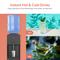 The Top Load Water Cooler - 130 Series dispenses instant hot and cold drinks. A blue-jugged cooler pours water, with a glass of cold lemon-mint water labeled “Cold” and a cup of hot tea labeled “Hot.” Dual temperature dispensing.