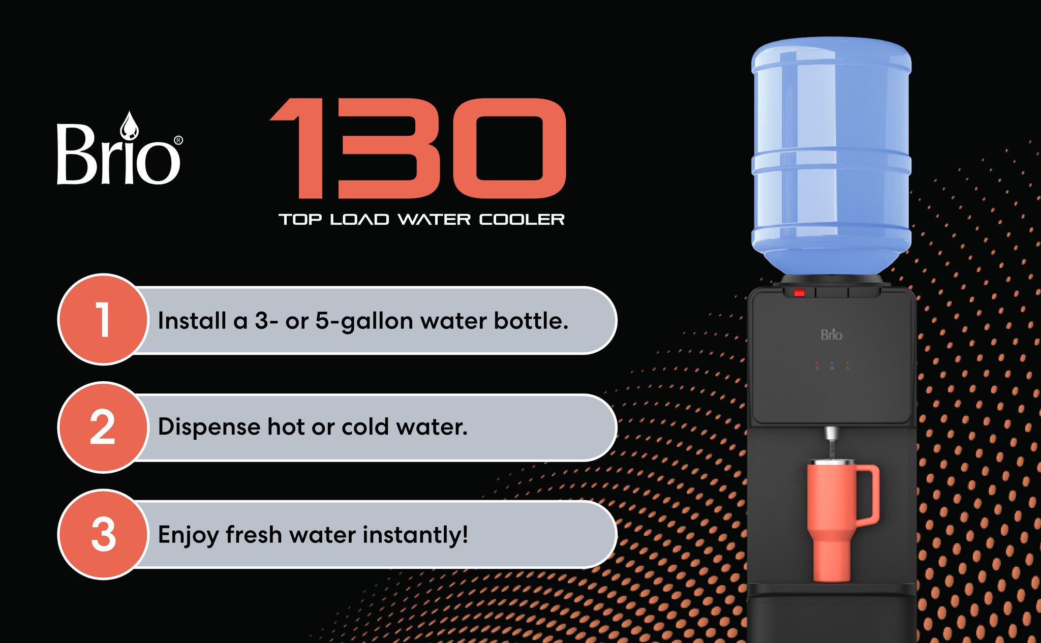 Brio Top Load 130 Series basic instructions.