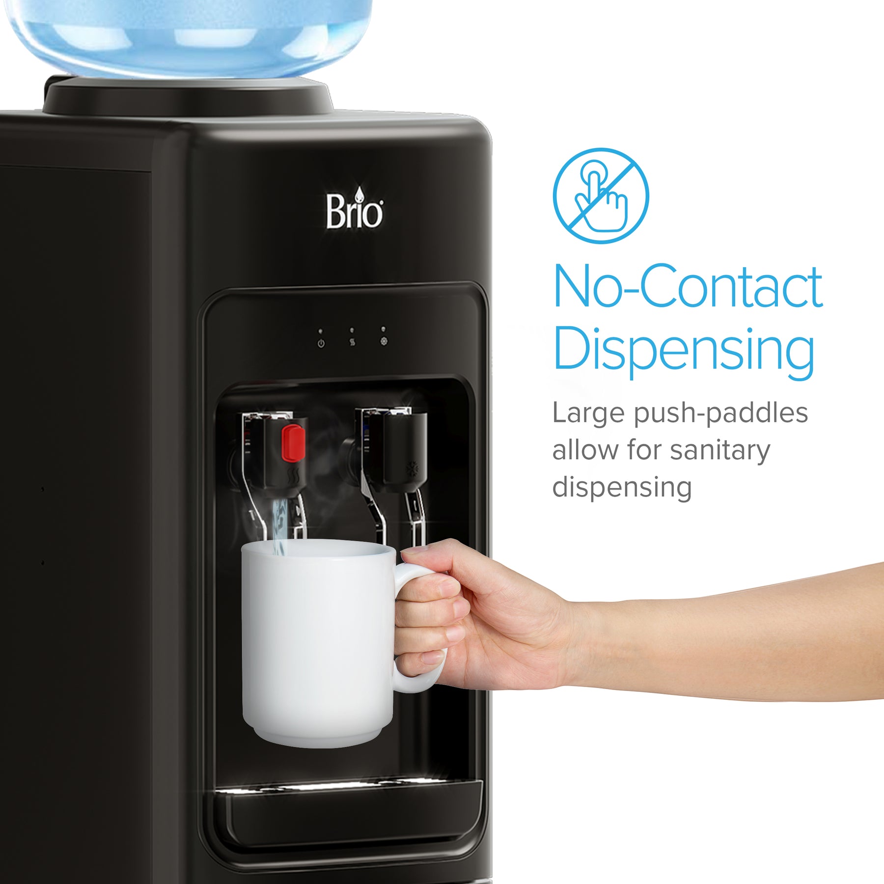 Brio 300 Slim Series Black Top Load Water Cooler