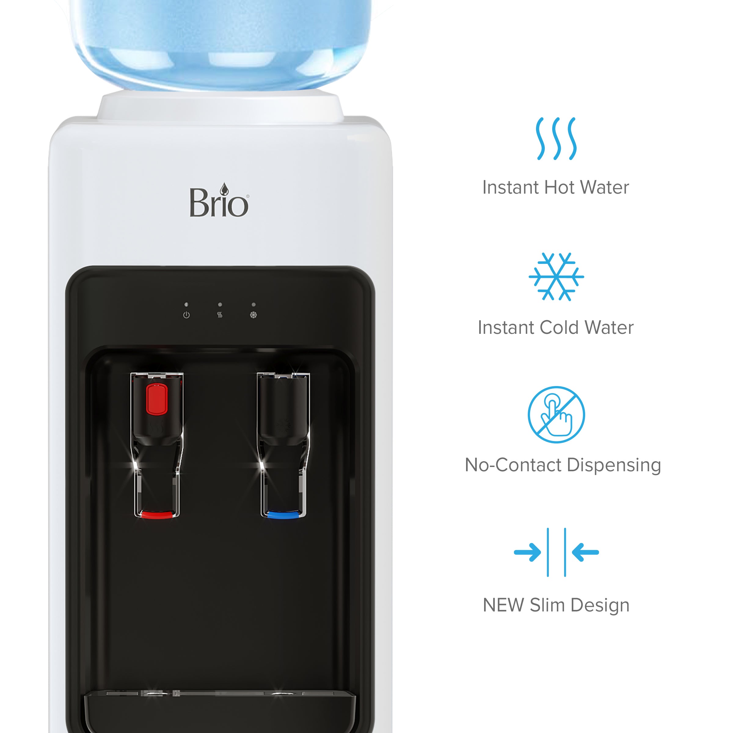 Brio 300 Slim Series Top Load Water Cooler - White | Brio Water