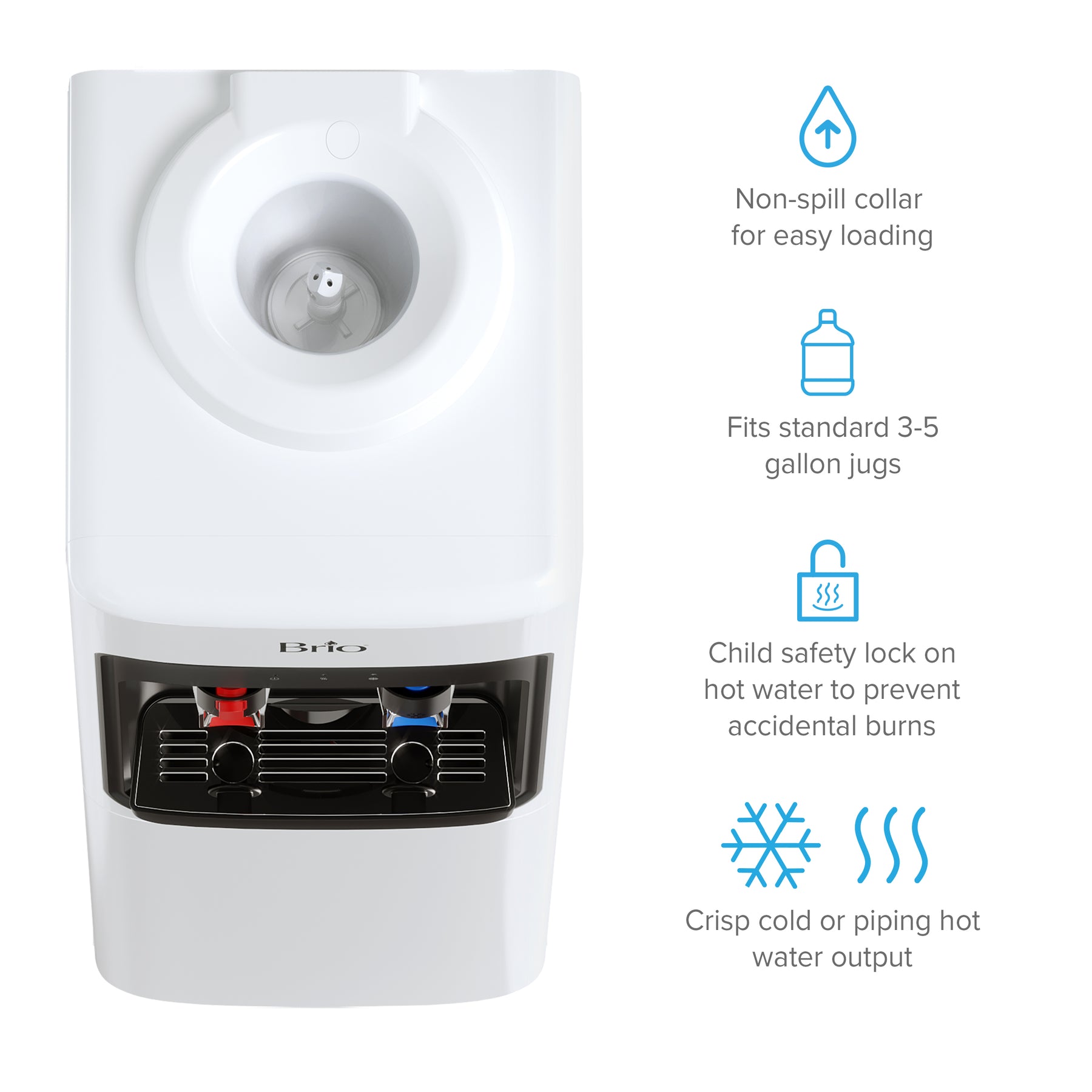 Brio 300 Slim Series White Top Load Water Cooler