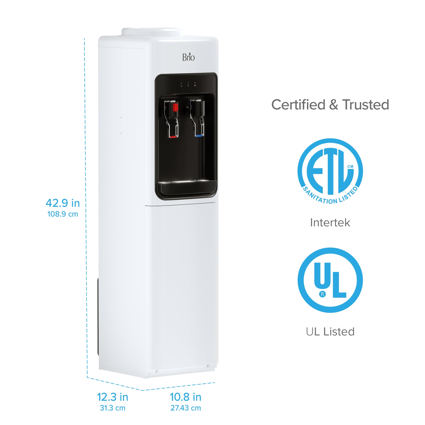 Brio 300 Slim Series White Top Load Water Cooler