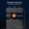 The control panel of the Hot & Cold Top Load Water Cooler - 530 Series features illuminated indicators for both hot and cold water dispensing, as well as a power light. An inset emphasizes the child safety lock, ensuring secure two-step dispensing of hot water. The Brio logo is prominently displayed on the front panel.