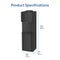 Product Specifications The Hot & Cold Top Load Water Cooler - 530 Series is a tall, black dispenser measuring 36.5 in (92.6 cm) high, 12 in (30.5 cm) deep, and 10.8 in (27.4 cm) wide. This model delivers both hot and cold water and includes a convenient child safety lock for added peace of mind.