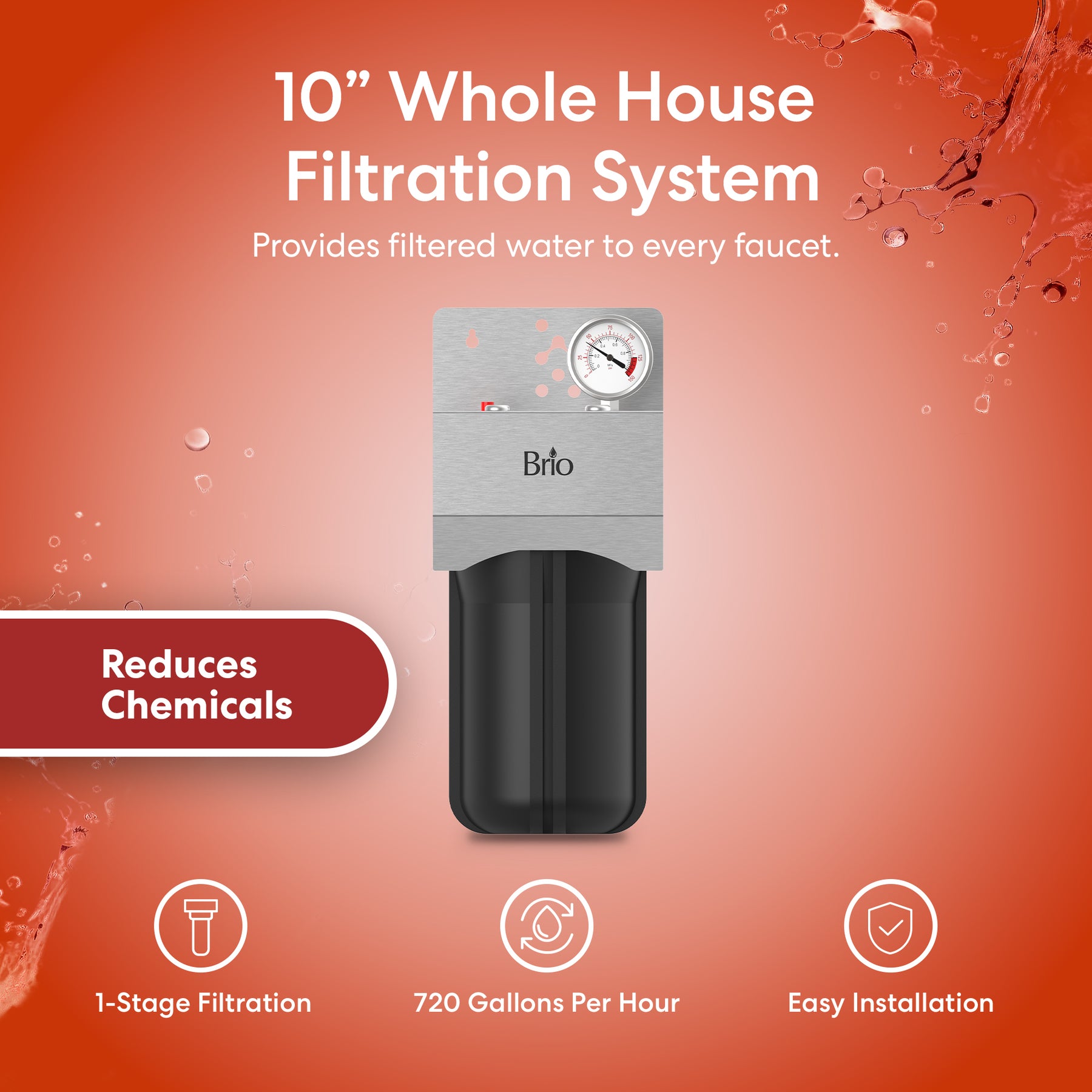 Brio Single Stage Whole House Filtration System – 10” CTO