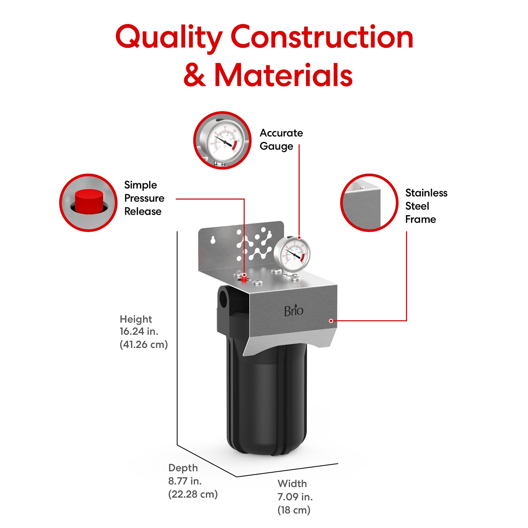 Brio Single Stage Whole House Filtration System – 10” CTO