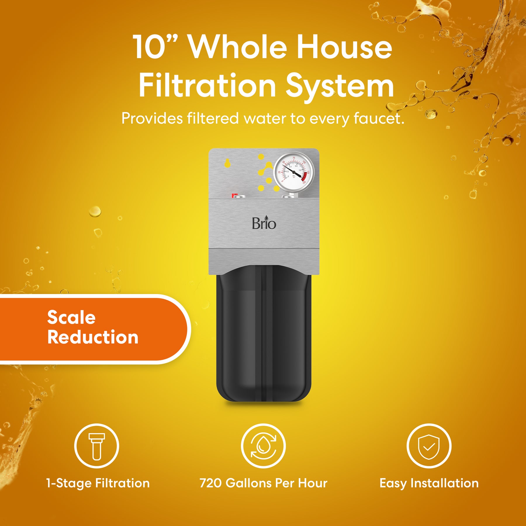 Brio Single Stage Whole House Filtration System – 10" Anti-Scale