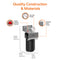 Image of the Single Stage Whole House Filtration System - 10" Anti-Scale with callouts for an accurate gauge, easy pressure release, stainless steel frame, and anti-scale filter. Dimensions: 16.24"H x 8.77"D x 7.09"W.