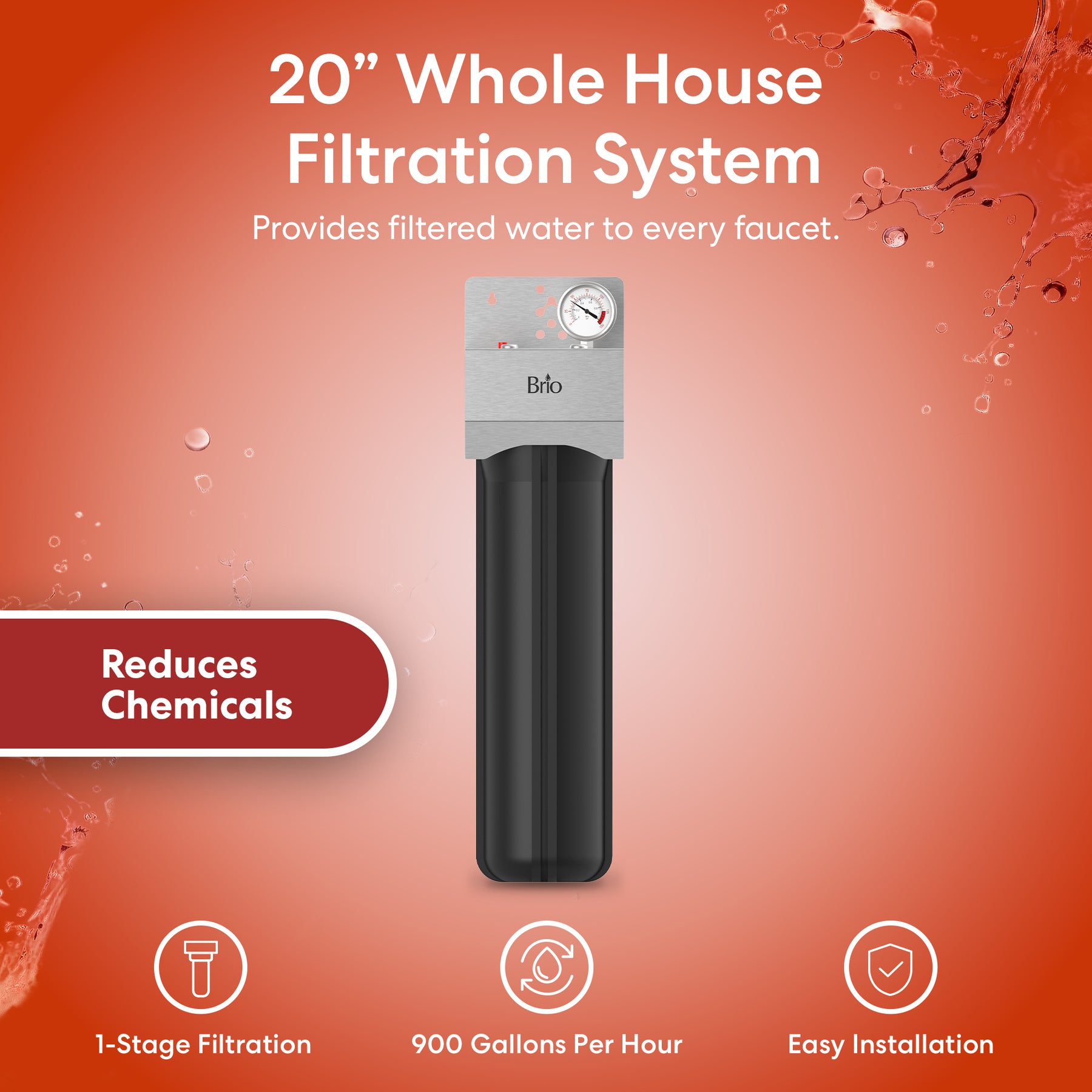 Brio Single Stage Whole House Filtration System – 20” CTO