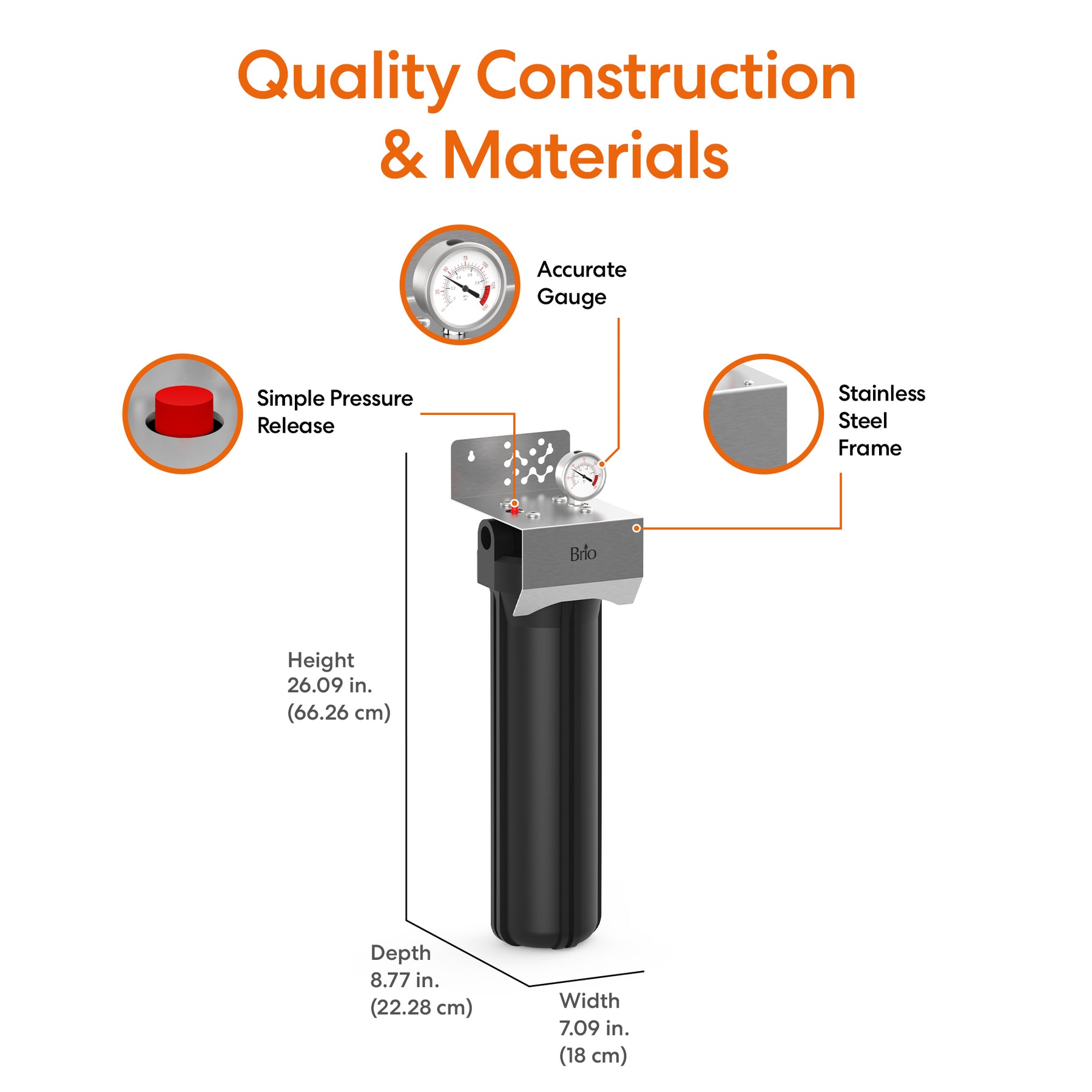 Brio Single Stage Whole House Filtration System – 20" Anti-Scale