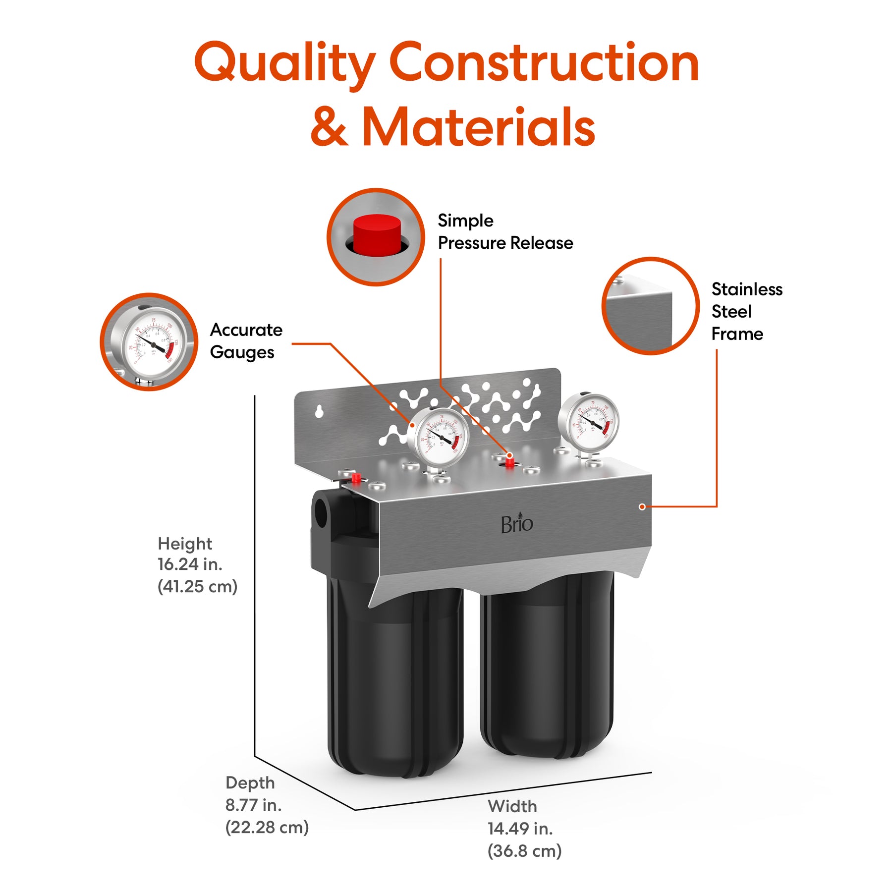 Brio 2-Stage Whole House Filtration System – 10" Anti-Scale