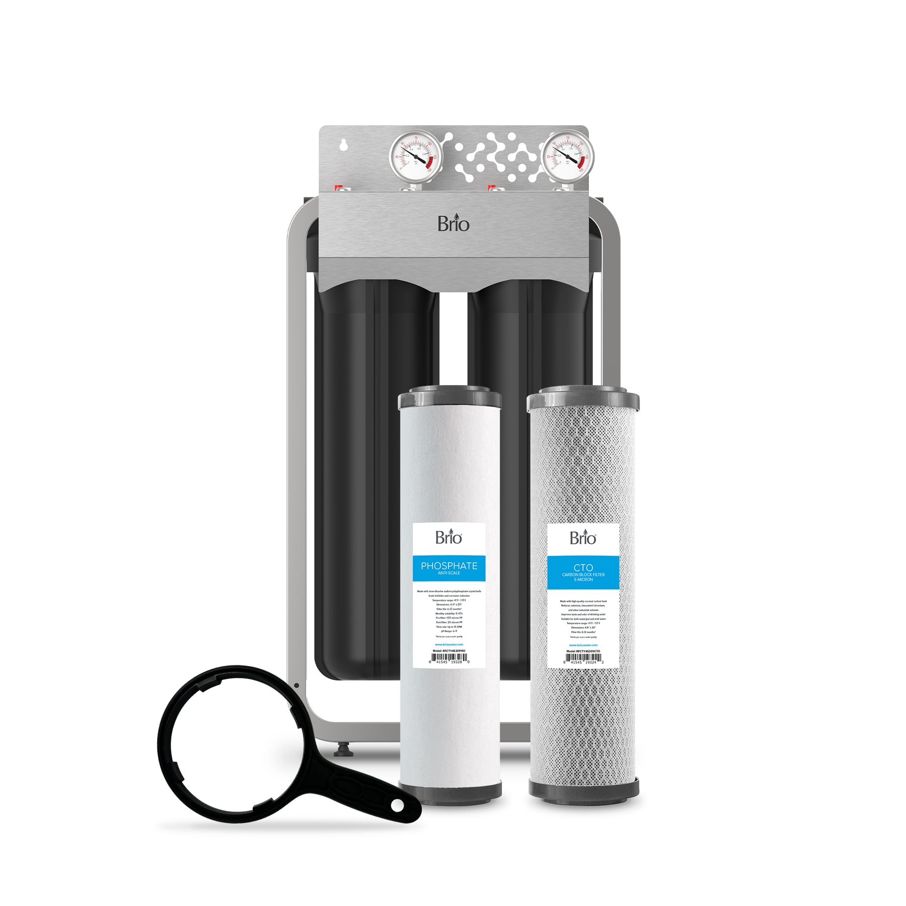 Brio 2-Stage Whole House Filtration System – 20" Anti-Scale