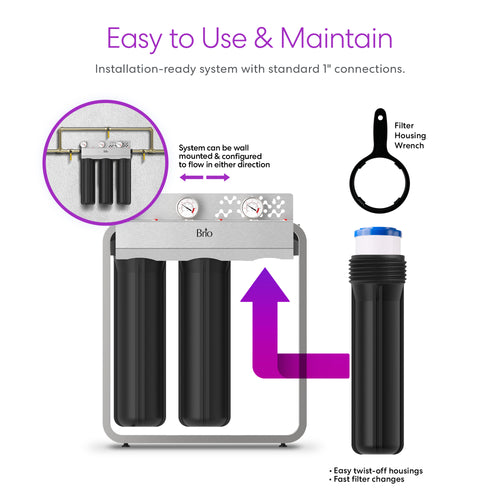 Brio 3-Stage Whole House Filtration System - Iron & Manganese Removal